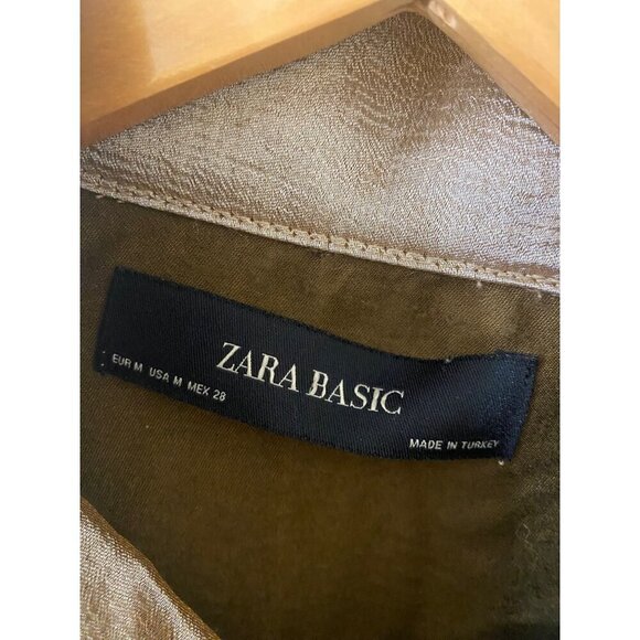 Zara Basic Women's Metaic Color Block Light Weight Full Zip Hooded Jacket - Medi - Picture 2 of 14